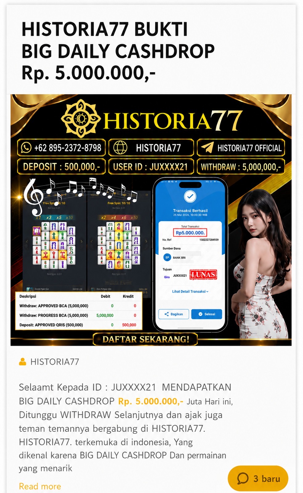 Promo BIG DAILY CASHDROP